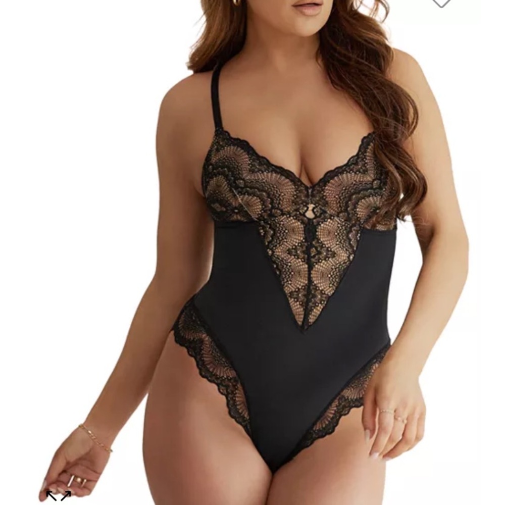 Elegant Black Lace Bodysuit